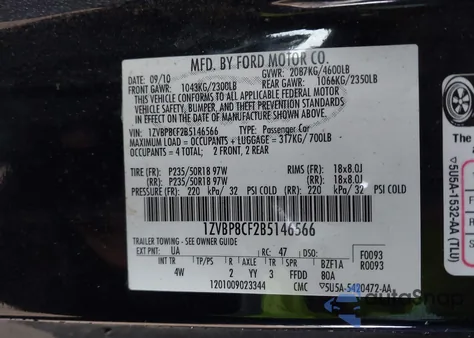 2011 Ford Mustang Gt Premium z USA, uszkodzony, nr VIN 1ZVBP8CF2B5146566